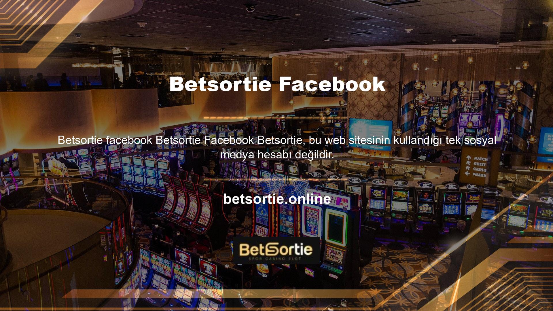 Betsortie Facebook hesabı da mevcut